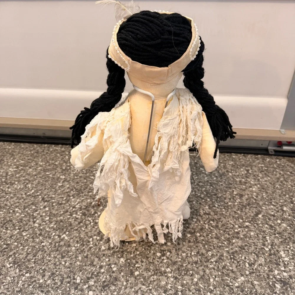 Precious Moments Company Native American Rag Doll Yarn Braids Fringed Dress Base